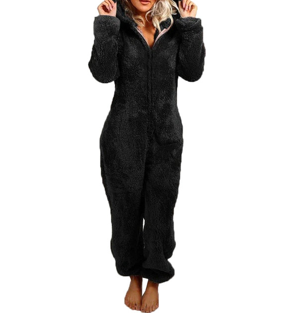 Damski | Onesie Loungewear | Fleece/Sherpa | Uszka Misia | Luźny Krój | Komfortowy