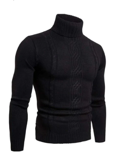 Sweter z klasycznym, skręconym kołnierzem dla mężczyzn | Idealny na zimę