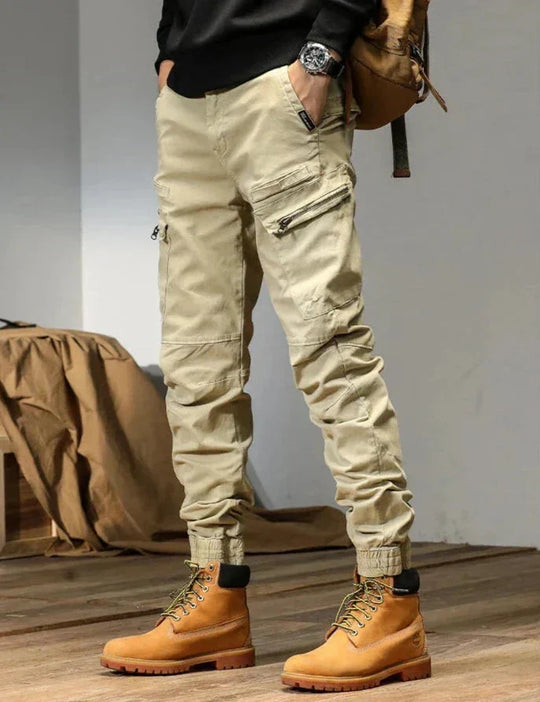 Męskie Spodnie Cargo Jogger z Elastycznym Pasem | Luźny Krój i Wielokieszeniowy Design | Na Miasto, Podróże i Outdoor