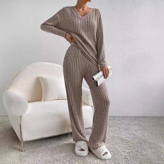 Kobieta | Stylowy Zestaw Wygodny | Pleciona Struktura | Luźny Krój | Styl Casual