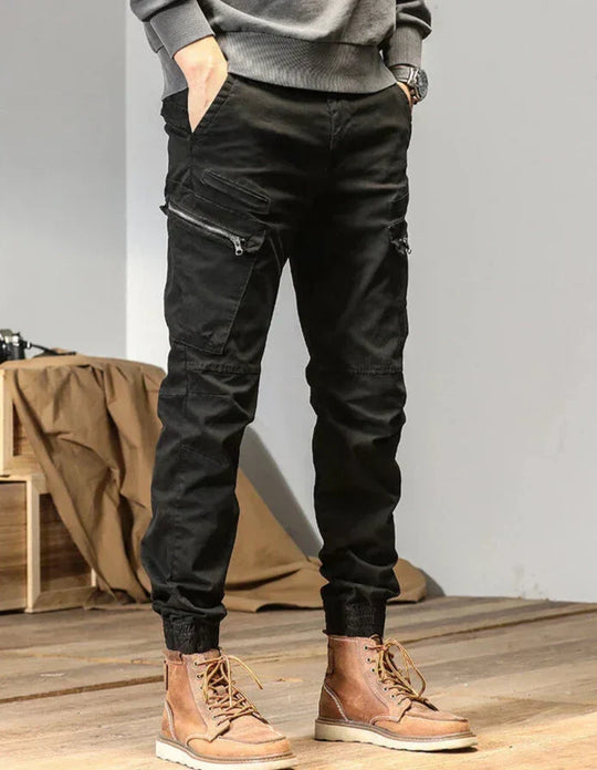 Męskie Spodnie Cargo Jogger z Elastycznym Pasem | Luźny Krój i Wielokieszeniowy Design | Na Miasto, Podróże i Outdoor