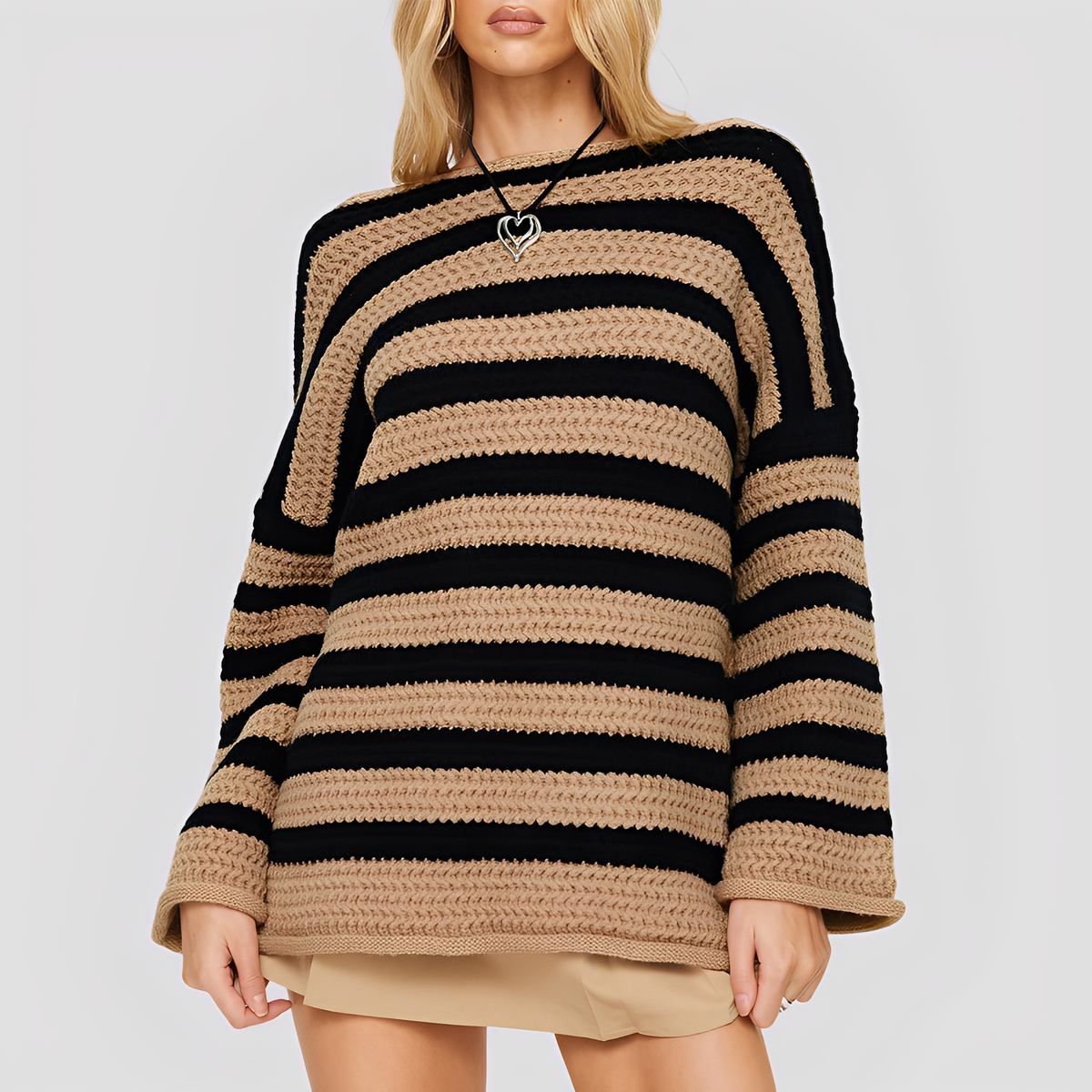 Sweter damski | luźny splot, luźny krój