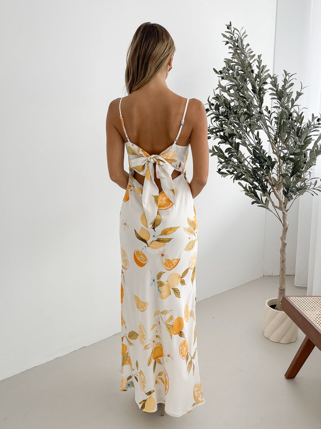 Kobieta | Sukienka Maxi | Fit and Flare | Dekolt V | Cienkie Ramiączka | Print