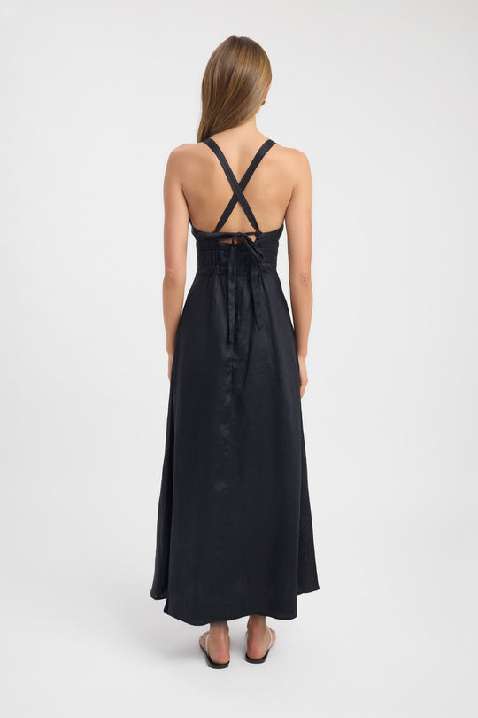 Kobieta | Sukienka Maxi | Dekolt V | Fit-and-Flare | Regulowane Ramiączka