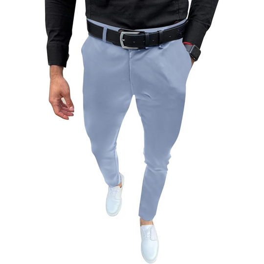 Męskie Spodnie Slim Fit Stretch | Elastyczny Materiał | Kieszenie Boczne i Tylne | Business Casual Na Co Dzień i Do Pracy
