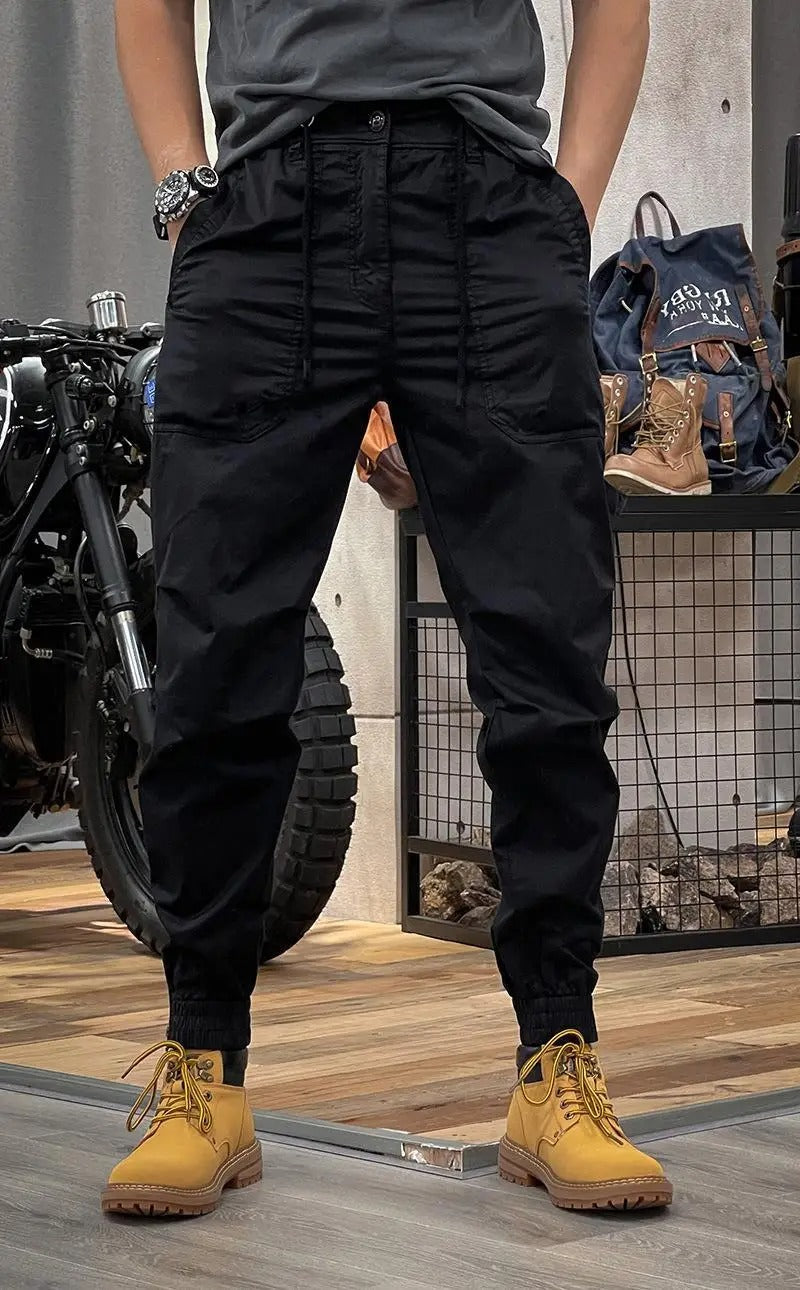 Męskie Spodnie Cargo z Elastycznym Pasem | Wiele Kieszeni | Zwężany Krój Comfort Fit | Casual i Outdoor