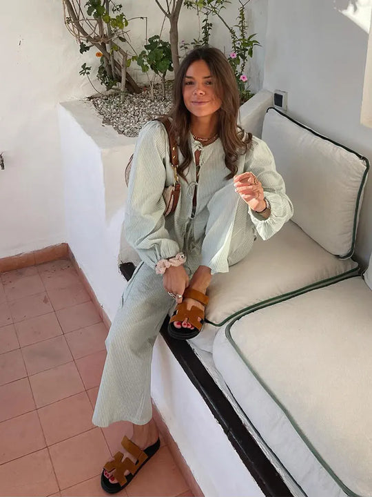 Damski | Komplet 2-częściowy | Loungewear | Pastelowa Zieleń | Relaxed Fit | Casual