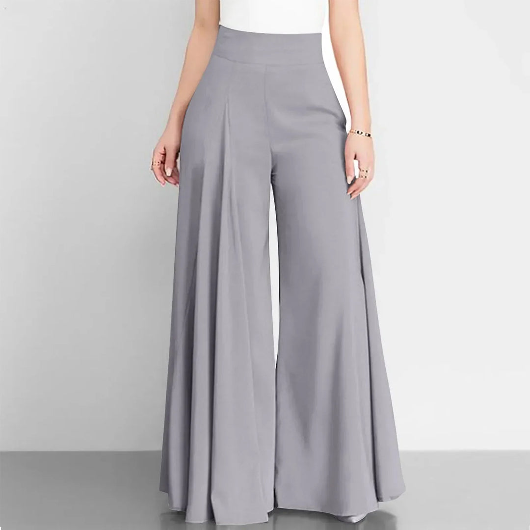 Damskie Spodnie z Elastycznym Pasem i Szeroką Nogawką | Wygodne Spodnie do Pracy i Na Co Dzień | Komfortowe Dopasowanie | Elegancki i Casual Styl