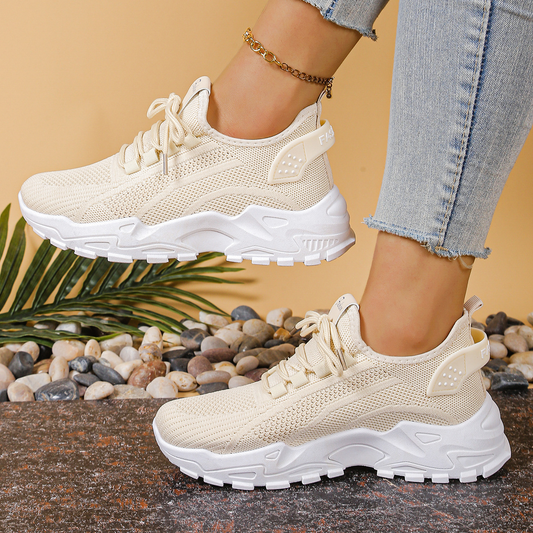 Sneakersy damskie | gruba podeszwa, kontrastowa taśma