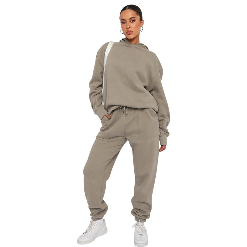 Kobieta | 2-częściowy komplet dresowy | Bluza z kapturem | Spodnie typu jogger | Styl casual i wygodny