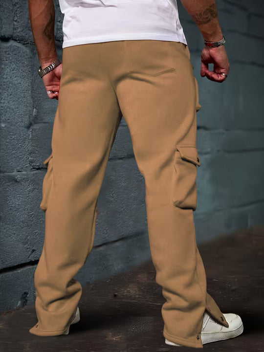Męskie Spodnie Jogger Cargo z Wieloma Kieszeniami | Elastyczny Pas ze Sznurkiem | Zwężany Krój ze Ściągaczami | Casual Streetwear