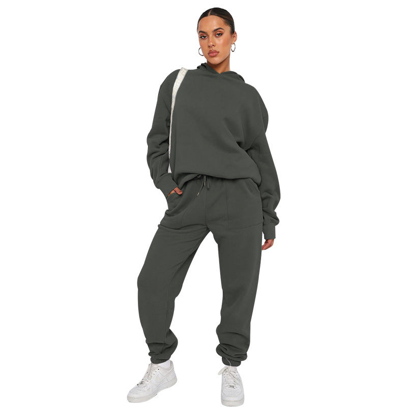 Kobieta | 2-częściowy komplet dresowy | Bluza z kapturem | Spodnie typu jogger | Styl casual i wygodny