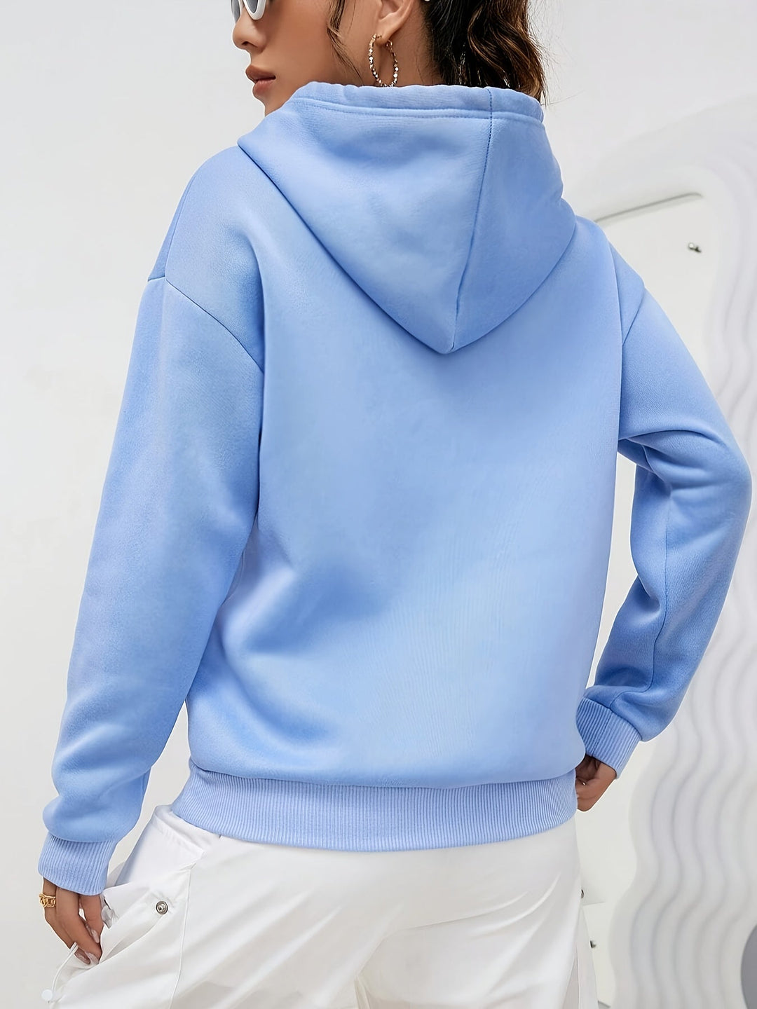 Kobieta | Bluza z Kapturem | Luźny Krój | Miękka Mieszanka Bawełny | Styl Casual na Co Dzień