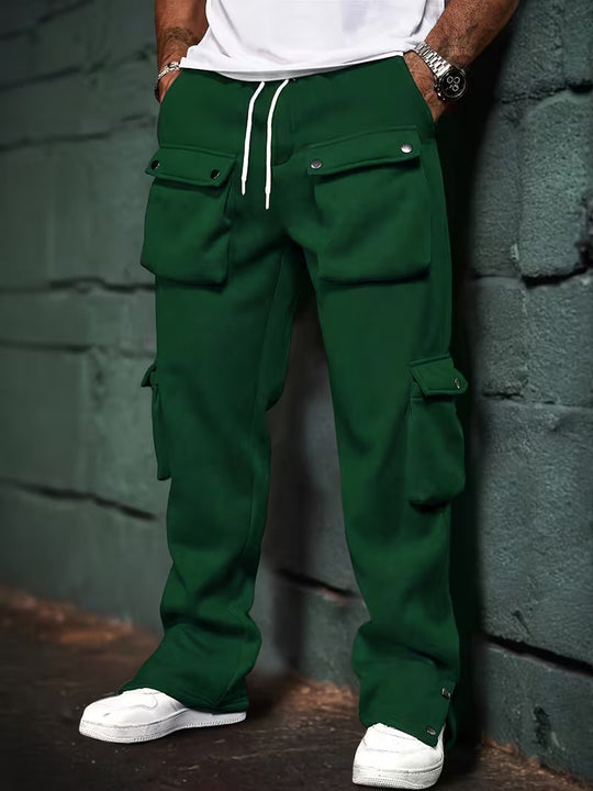Męskie Spodnie Jogger Cargo z Wieloma Kieszeniami | Elastyczny Pas ze Sznurkiem | Zwężany Krój ze Ściągaczami | Casual Streetwear
