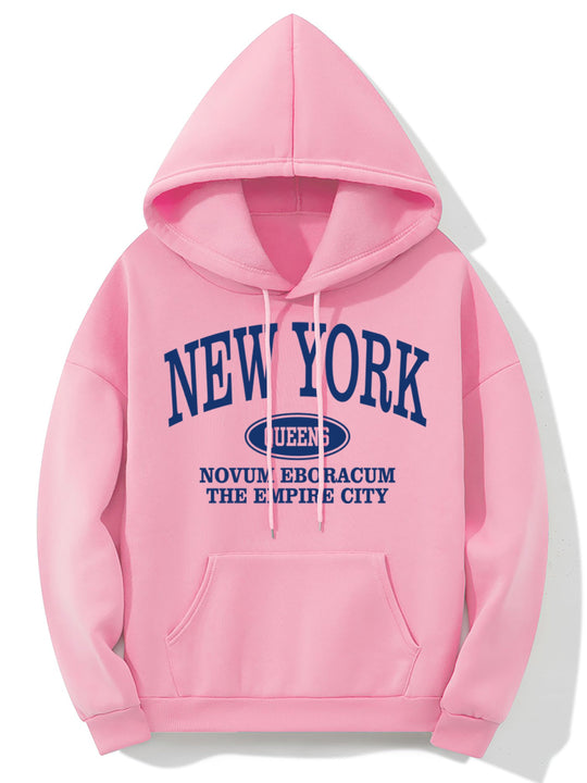 Kobieta | Hoodie z nadrukiem New York | Długi rękaw | Kieszeń kangurka | Styl casualowy i wygodny