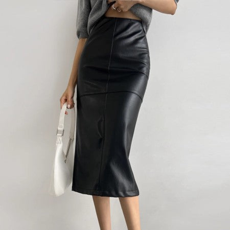 Damska Spódnica Midi o Prostym Kroju | Elegancka Spódnica z Tylnym Rozcięciem | Wygodna na Co Dzień | Casual i Smart Casual