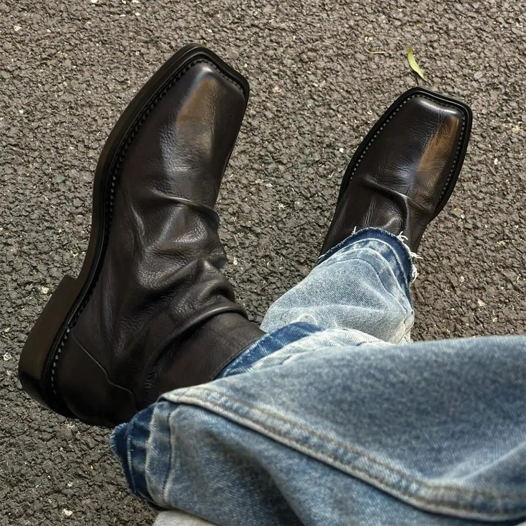 Mężczyzna | Botki | Kwadratowy Nosek | Minimalistyczny Fason | Ponadczasowy Styl