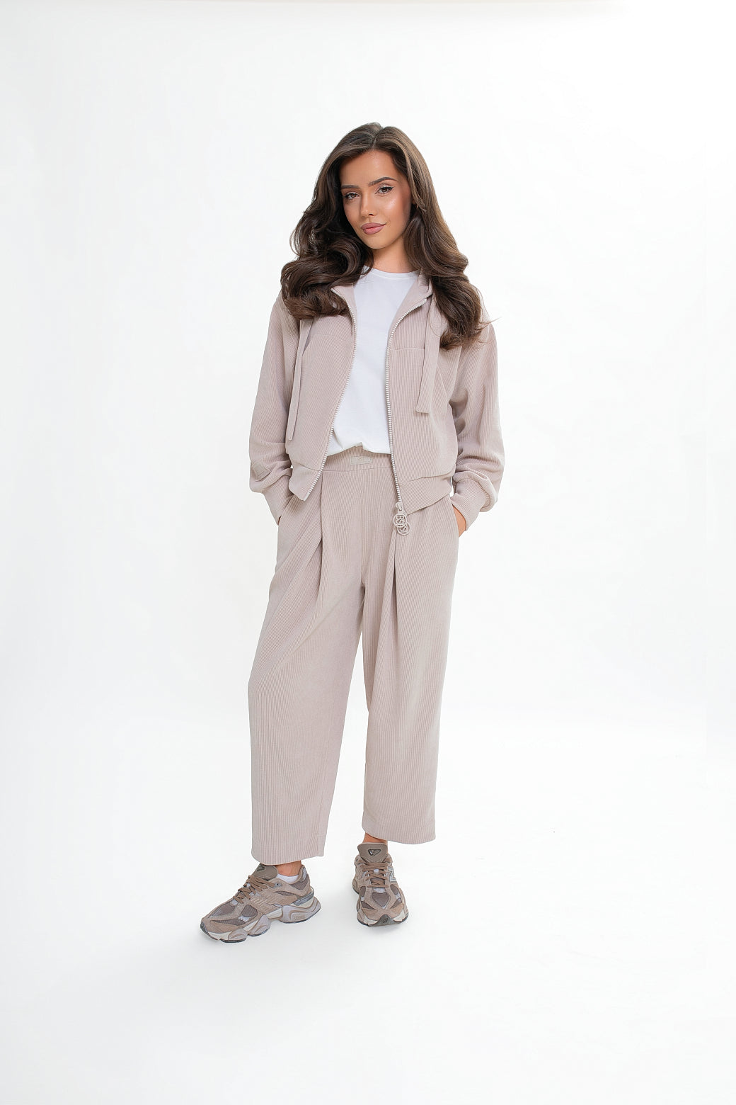 Bluza damska | sztruksowa, kaptur