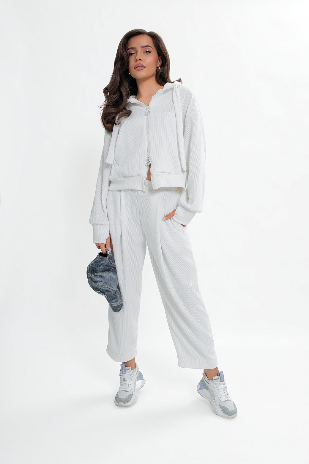 Bluza damska | sztruksowa, kaptur