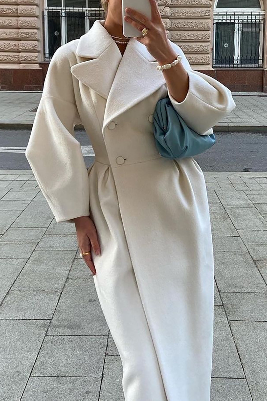 Sorvella Premium Elegancki Długi Trencz | Podwójne Guziki | Długość Midi | Styl i Komfort