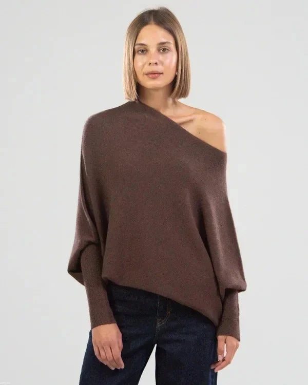 Sweter damski | oversize, odpinany kołnierz