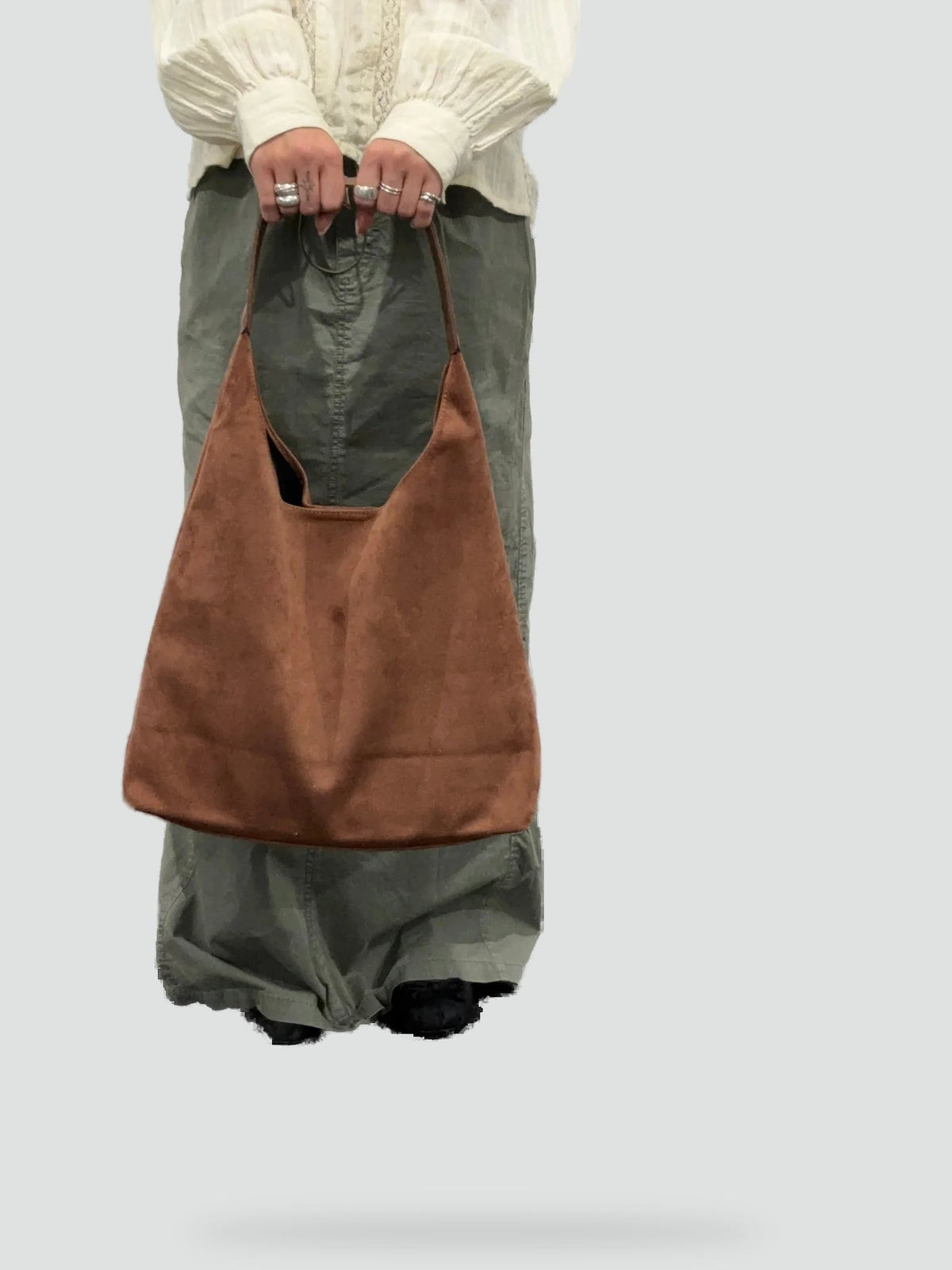 Torebka clutch damska | zamszowa faktura, szeroki pasek