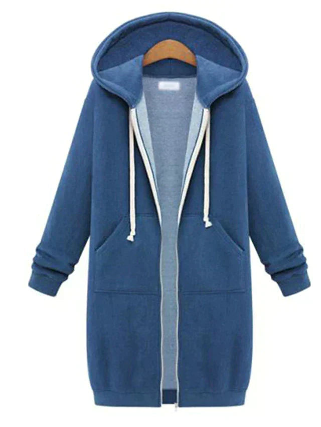 Kobieta | Długi Kardigan Oversize z Kapturem | Swobodny i Stylowy | Casual Chic na Co Dzień