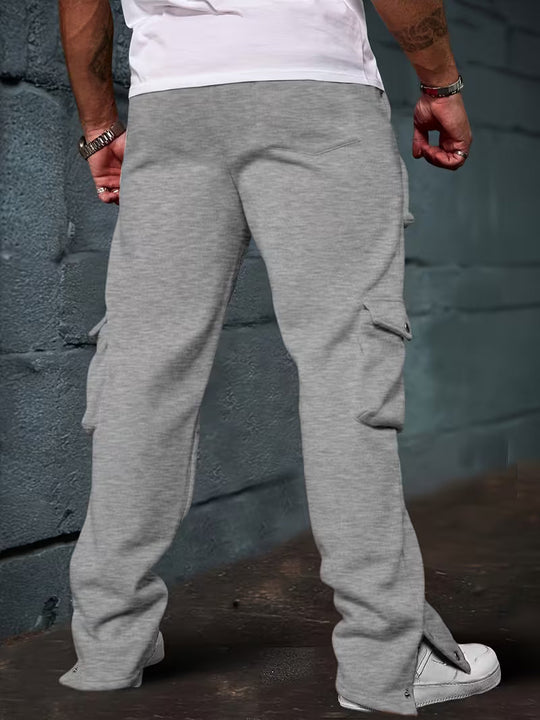 Męskie Spodnie Jogger Cargo z Wieloma Kieszeniami | Elastyczny Pas ze Sznurkiem | Zwężany Krój ze Ściągaczami | Casual Streetwear