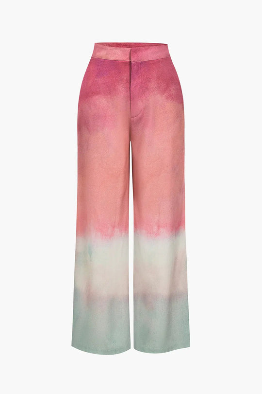 Akacja - Eleganckie Ombre Szerokie Spodnie Damskie