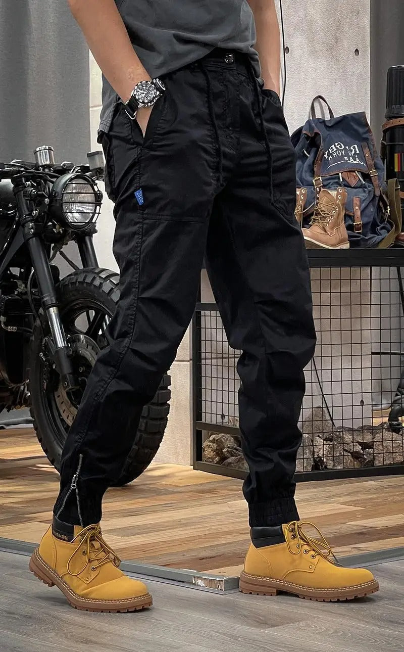 Męskie Spodnie Cargo z Elastycznym Pasem | Wiele Kieszeni | Zwężany Krój Comfort Fit | Casual i Outdoor