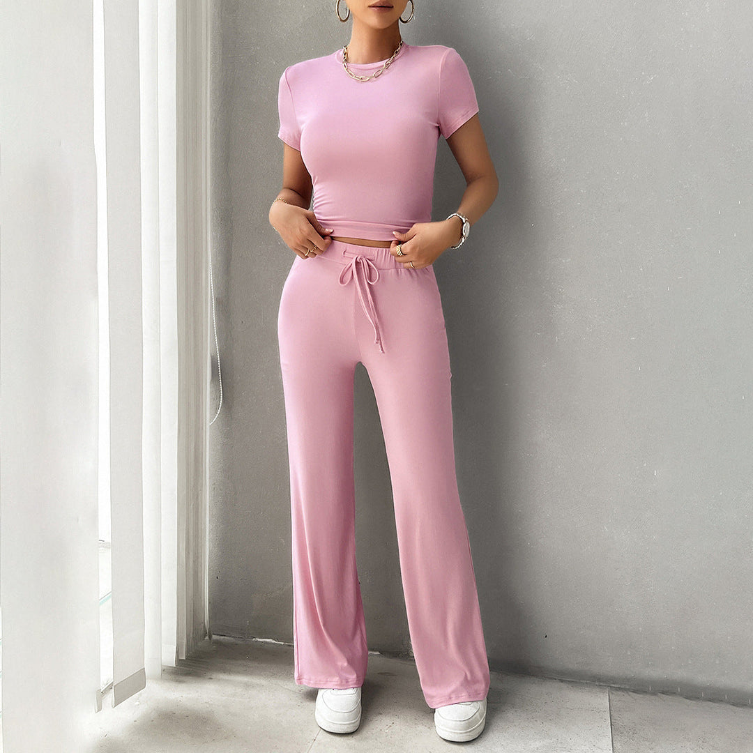 Kobieta | Zestaw Casual | T-Shirt | Spodnie | Styl Nowoczesny