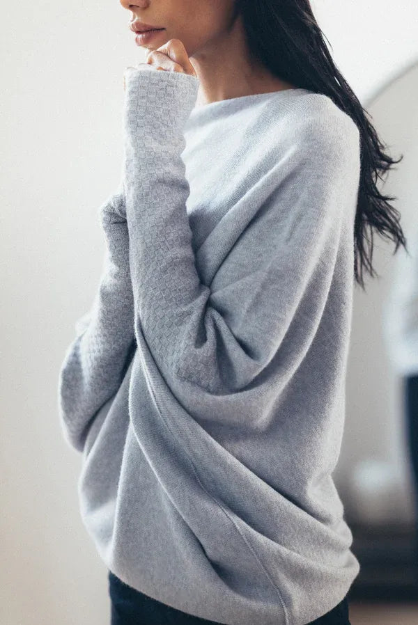 Sweter damski | oversize, odpinany kołnierz