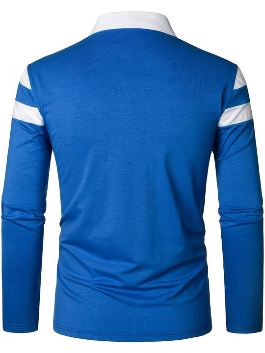 Męskie Polo z Długim Rękawem i Zamkiem | Klasyczny Kołnierzyk Polo | Regular Fit | Casual i Smart Casual