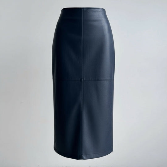 Damska Spódnica Midi o Prostym Kroju | Elegancka Spódnica z Tylnym Rozcięciem | Wygodna na Co Dzień | Casual i Smart Casual