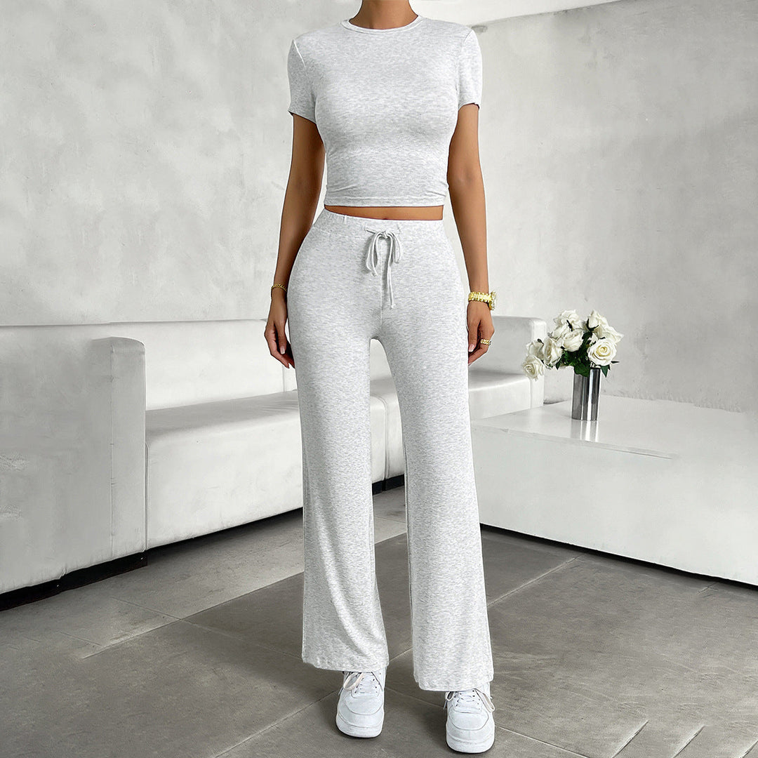 Kobieta | Zestaw Casual | T-Shirt | Spodnie | Styl Nowoczesny
