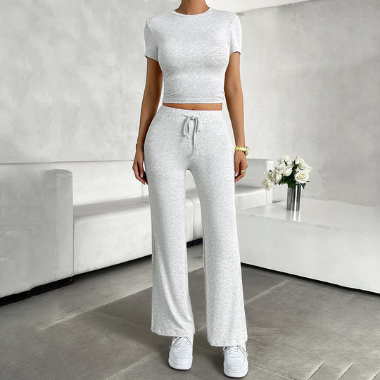 Kobieta | Zestaw Casual | T-Shirt | Spodnie | Styl Nowoczesny