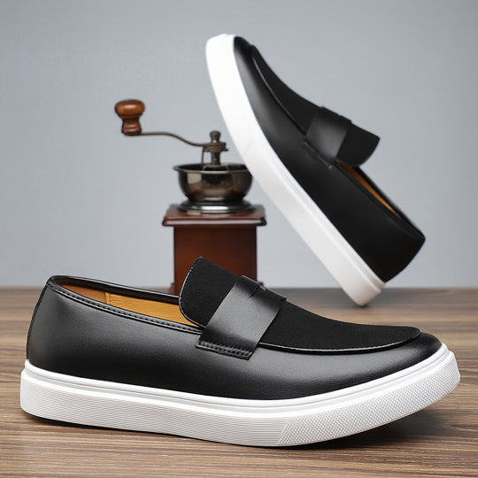 Męskie Mokasyny | Wsuwane | PU | Okrągły Nosek | Eleganckie & Casual | Czarny