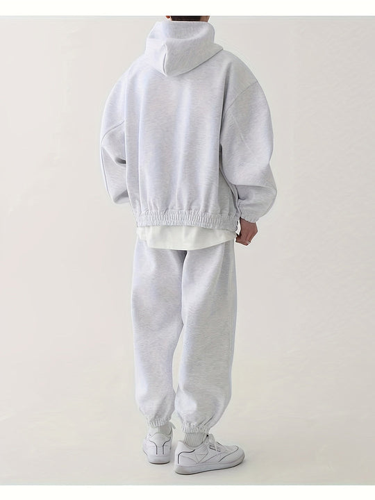 Męski Oversized Hoodie i Spodnie Dresowe | Wygodne i Casualowe | Jesień/Zima