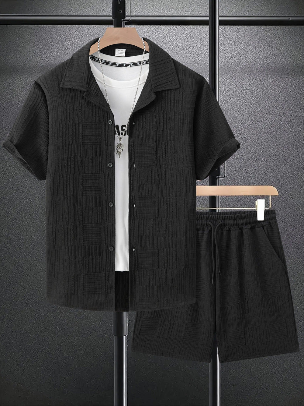 Zestaw letni | Casual & Wygodny | Krótkie Rękawy & Szorty z Troczkiem