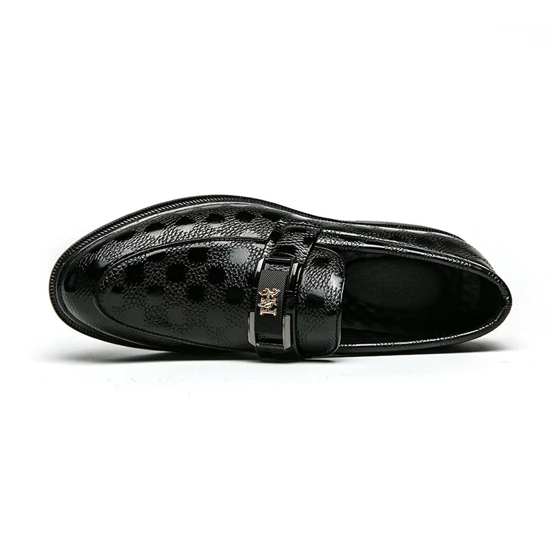 Mężczyzna | Loafersy Eleganckie | Gruba Podeszwa | Slip-On | Złoty Detal