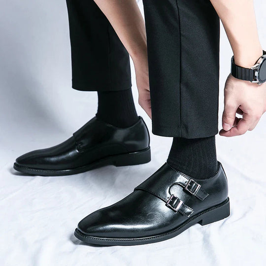 Męskie Skórzane Buty | Podwójne Monkstrap | Komfort | Elegancki Wygląd