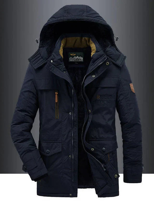 Mężczyzna | Kurtka Zimowa | Styl Militarny | Regular Fit | Kieszenie Funkcjonalne | Casual