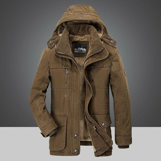 Mężczyzna | Kurtka Zimowa | Parka Outdoor | Regular Fit | Zamek z Klapą | Wielofunkcyjne Kieszenie