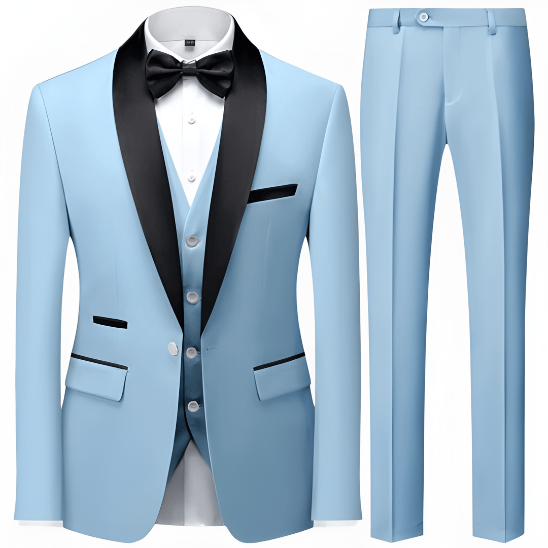 Mężczyzna | Garnitur 3-Częściowy | Marynarka Kamizelka Spodnie | Slim Fit | Styl Formalny