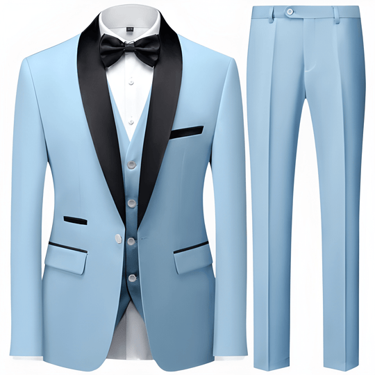 Mężczyzna | Garnitur 3-Częściowy | Marynarka Kamizelka Spodnie | Slim Fit | Styl Formalny