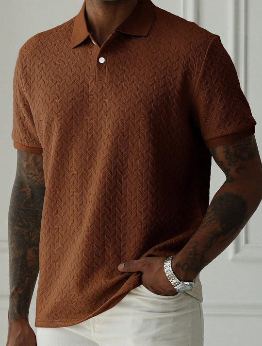 Mężczyzna | Koszulka Polo | Krótki Rękaw | Teksturowany Wzór | Regular Fit | Styl Casual