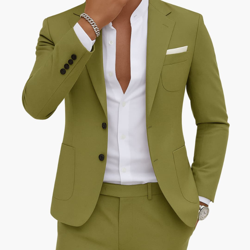 Mężczyzna | Garnitur Dwuczęściowy | Marynarka i Spodnie | Slim Fit | Styl Biznesowy