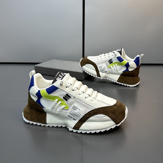 Męskie Buty Platformowe Sportowe | Wygodne Buty do Chodzenia i Biegania | Sznurowane Sneakersy Outdoor Całoroczne