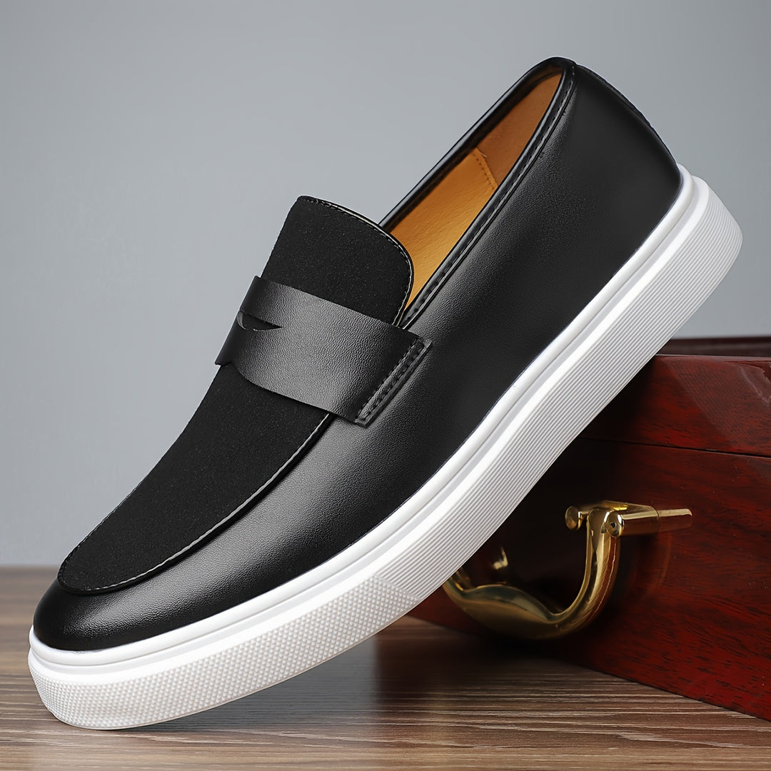 Męskie Mokasyny | Wsuwane | PU | Okrągły Nosek | Eleganckie & Casual | Czarny
