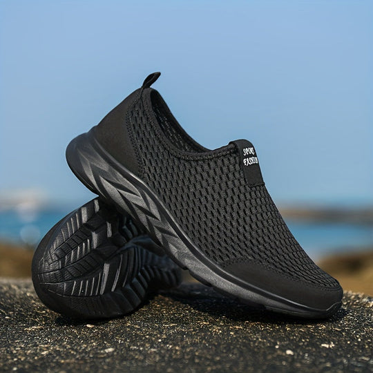Męskie Sneakersy Slip-on | Oddychająca Siatka | Wygodne Buty do Chodzenia | Lekkie Buty Sportowe